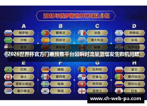 2026世界杯官方门票预售平台因瞬时流量激增发生宕机问题
